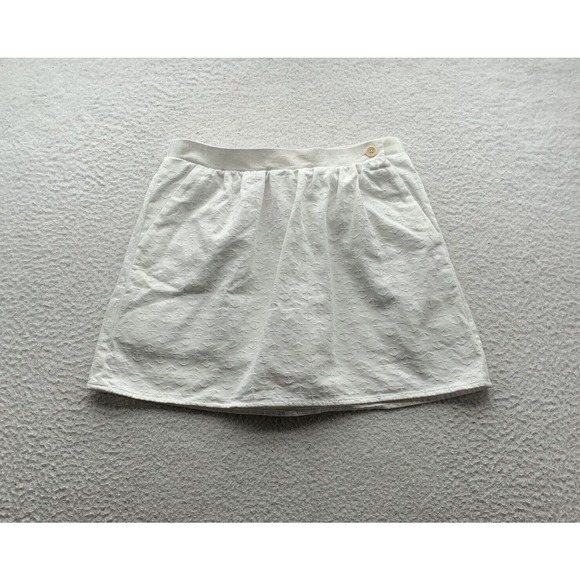 Lilly Pulitzer Dresses & Skirts - Lilly Pulitzer Mini Skirt XS White‎ Pleated Pockets Anchors Nautical Elastic